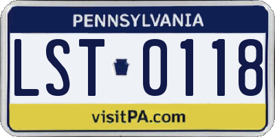 PA license plate LST0118