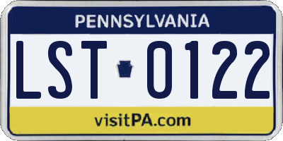 PA license plate LST0122