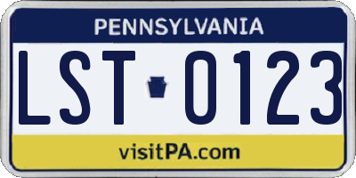PA license plate LST0123