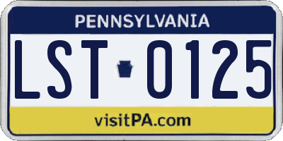 PA license plate LST0125