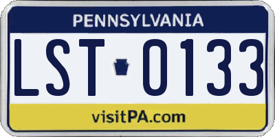 PA license plate LST0133