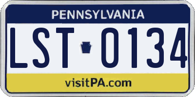 PA license plate LST0134