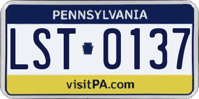 PA license plate LST0137