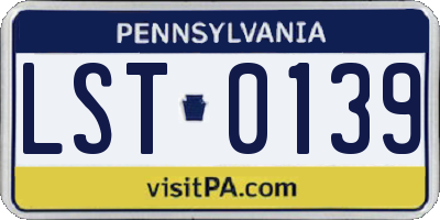 PA license plate LST0139