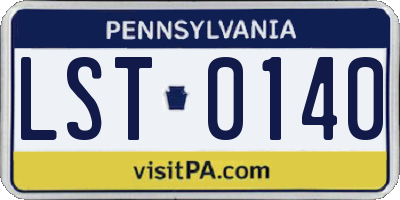 PA license plate LST0140