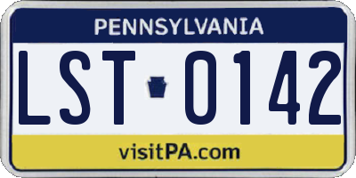 PA license plate LST0142