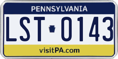 PA license plate LST0143