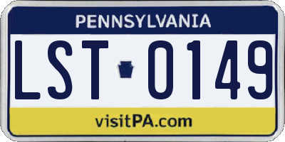 PA license plate LST0149