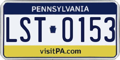 PA license plate LST0153