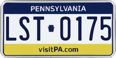 PA license plate LST0175