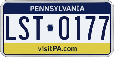PA license plate LST0177