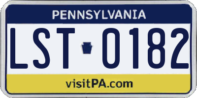 PA license plate LST0182