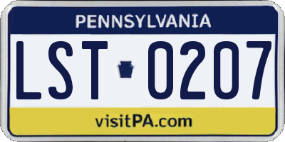 PA license plate LST0207