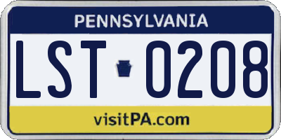 PA license plate LST0208