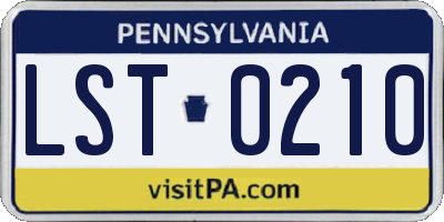 PA license plate LST0210