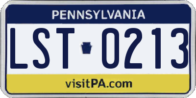 PA license plate LST0213