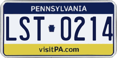 PA license plate LST0214