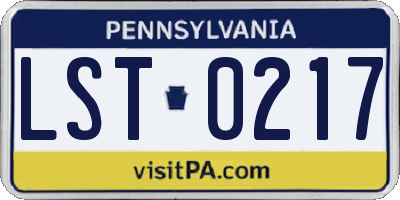 PA license plate LST0217