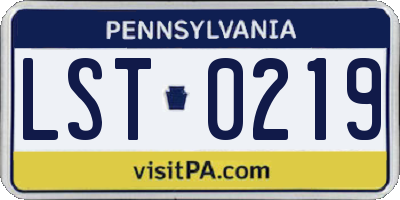 PA license plate LST0219