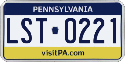 PA license plate LST0221