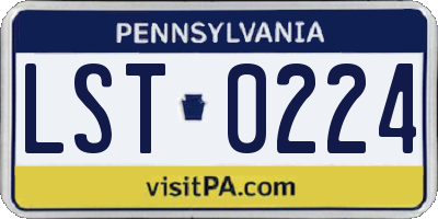 PA license plate LST0224