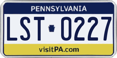 PA license plate LST0227