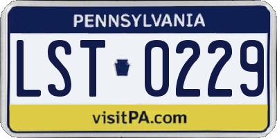 PA license plate LST0229