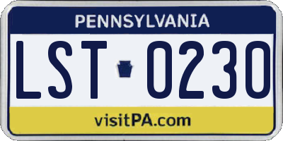 PA license plate LST0230