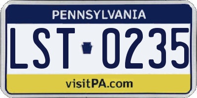 PA license plate LST0235