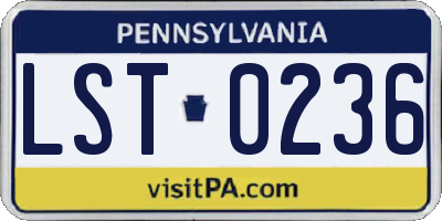 PA license plate LST0236