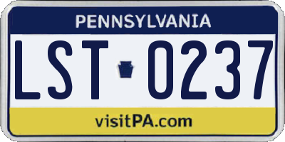 PA license plate LST0237