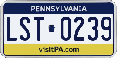 PA license plate LST0239