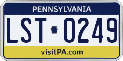 PA license plate LST0249