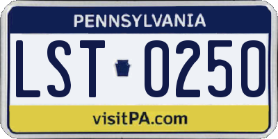 PA license plate LST0250
