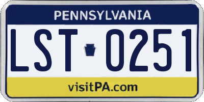 PA license plate LST0251