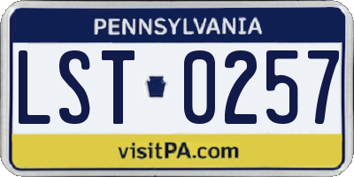 PA license plate LST0257