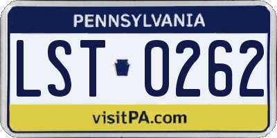 PA license plate LST0262