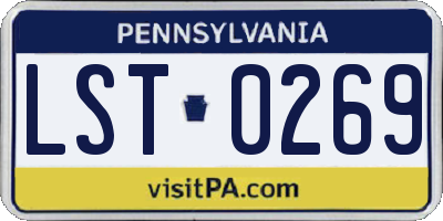 PA license plate LST0269