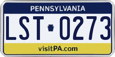 PA license plate LST0273