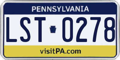 PA license plate LST0278