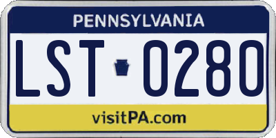 PA license plate LST0280