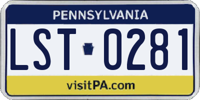 PA license plate LST0281