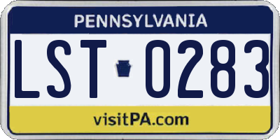 PA license plate LST0283