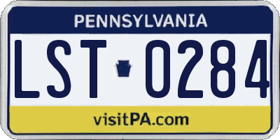 PA license plate LST0284