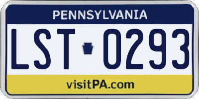 PA license plate LST0293