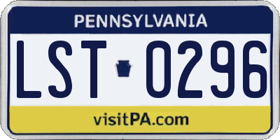 PA license plate LST0296