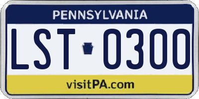 PA license plate LST0300
