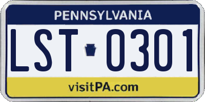 PA license plate LST0301