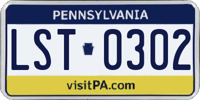 PA license plate LST0302