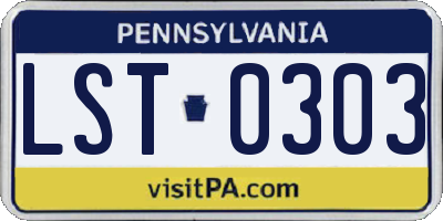 PA license plate LST0303